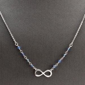 14KW Gold Necklace w/ Diamond Accent & Sapphires